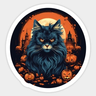 Maine Coon Cat Halloween, Cat Lover Sticker